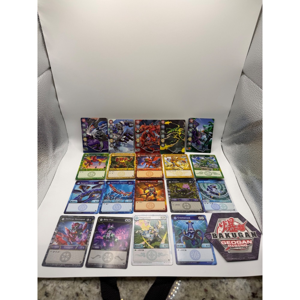Bakugan Geogan Rising Card Lot Geoforge Arcleon Titan King Talan Sluggler 20pc